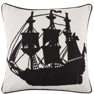 Thomas Paul Crewel Ship Throw Pillow